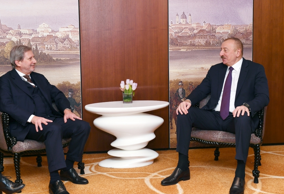 El Jefe de Estado de Azerbaiyán se reunió con el Comisario de la Unión Europea en Munich