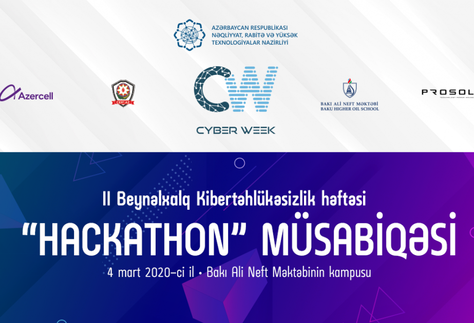 “Kibertəhlükəsizlik həftəsi” çərçivəsində keçiriləcək “Hackathon” müsabiqəsinə qeydiyyat başlayıb