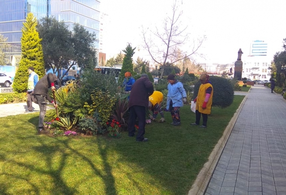 “Ana harayı” abidəsinin yerləşdiyi Xocalı parkında hazırlıq və abadlıq işləri aparılır
