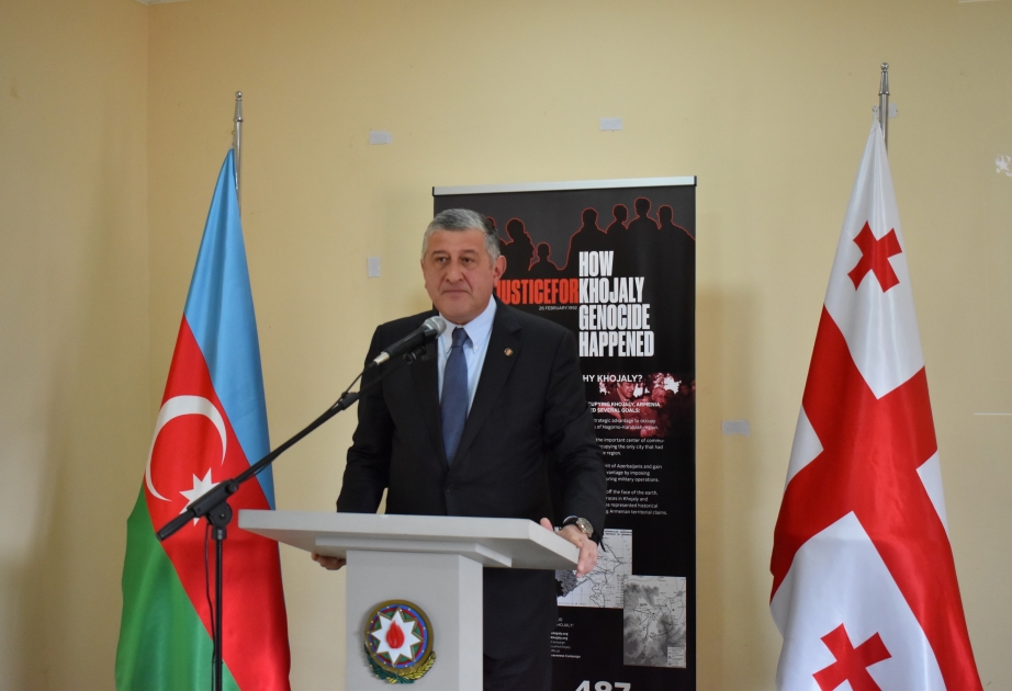 Xocalı faciəsi qurbanlarının xatirəsi Gürcüstanın Kaspi rayonunda ehtiramla yad olunub
