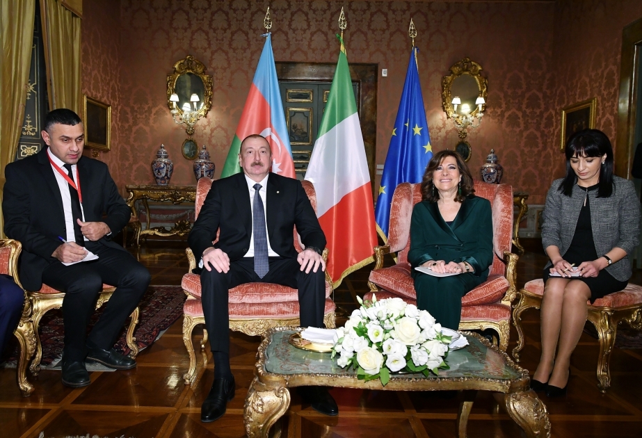 الرئيس الأذربيجاني إلهام علييف يلتقي رئيسة مجلس الشيوخ الإيطالي