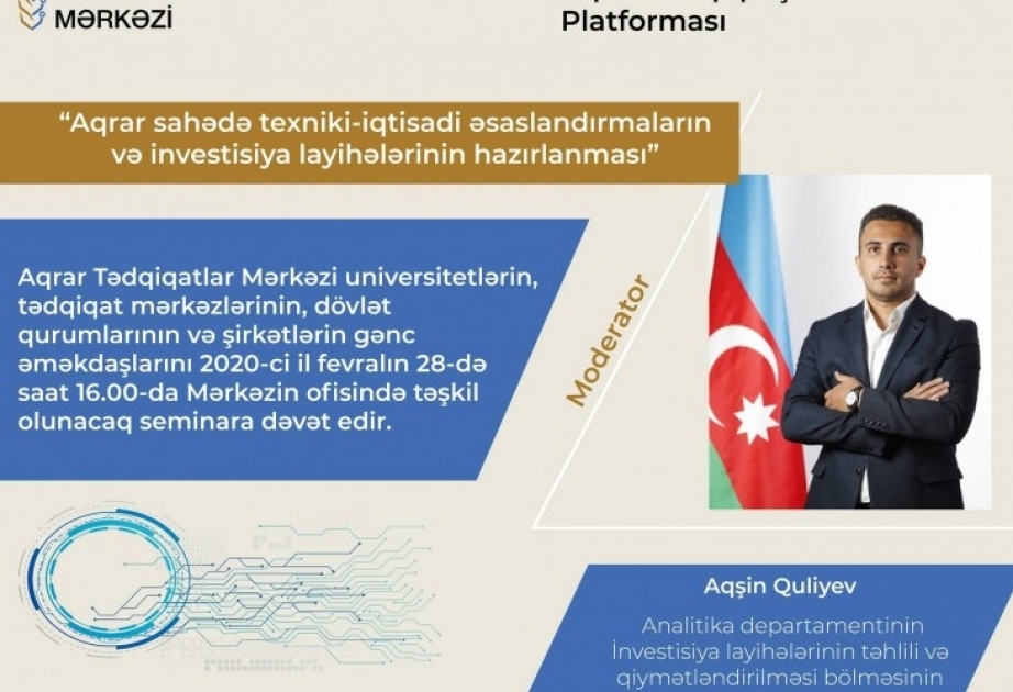 “Aqrar Tədqiqatçıların Müzakirə Platforması”nın növbəti seminarı keçiriləcək