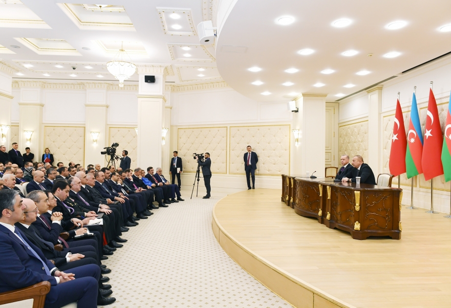 Azerbaijani, Turkish presidents made press statements VIDEO