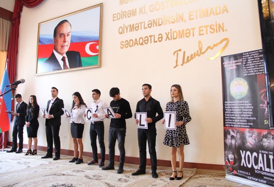 Azərbaycan Dövlət Aqrar Universitetinin kollektivi Xocalı soyqırımı qurbanlarının xatirəsini yad edib