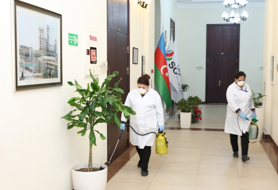 Disinfection against coronavirus carried out at Baku Higher Oil School