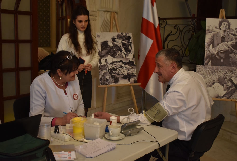 Azərbaycanın Gürcüstandakı səfirliyində qanvermə aksiyası keçirilib