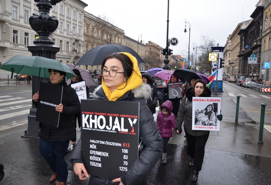 Budapeştdə “Xocalı qadınları ədalət istəyir” adlı yürüş təşkil olunub