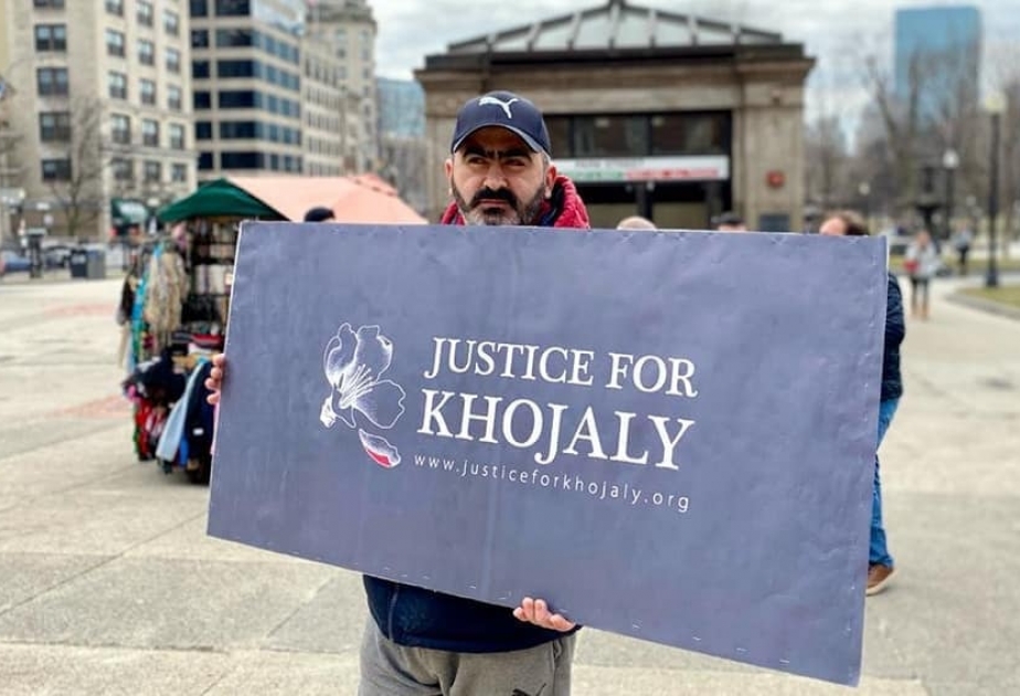 Boston şəhərində Xocalı soyqırımı ilə bağlı etiraz aksiyası keçirilib