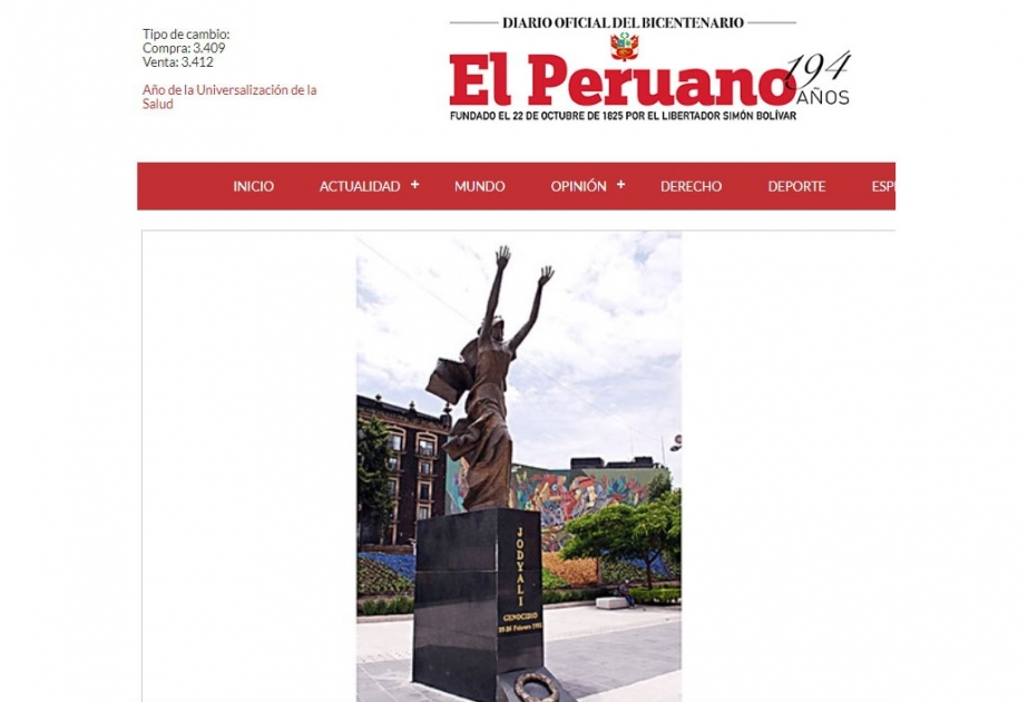 El Peruano emitió un artículo titulado “El genocidio de Jodyalí”