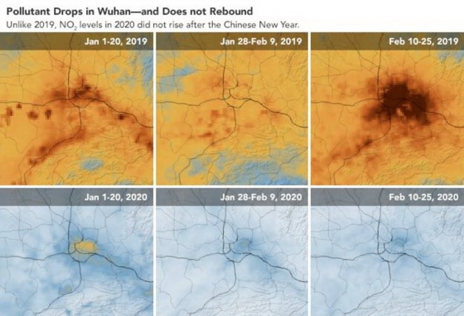 NASA ha informado de una disminución de la contaminación del aire en China debido al coronavirus