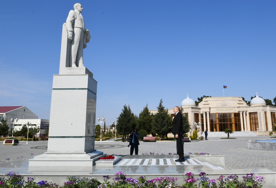 El presidente Ilham Aliyev llegó al distrito de Goranboy