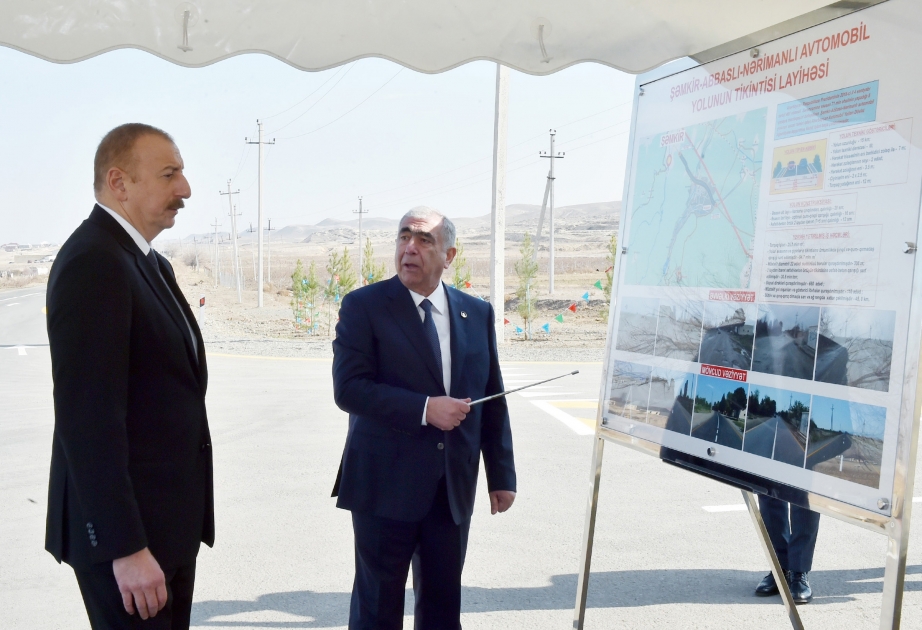 Ilham Aliyev asistió a la inauguración de la recién renovada autopista