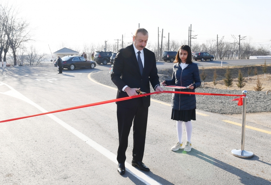 In Agstafa Region Autostraße nach Rekonstruktion zur Nutzung übergeben VIDEO