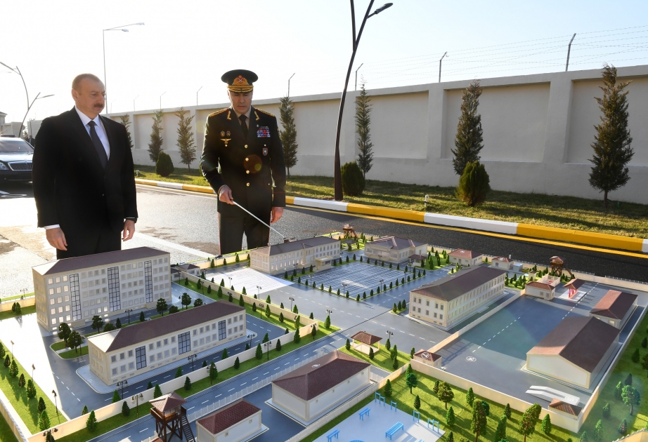 President Ilham Aliyev attended opening of Internal Troops` military unit in Aghstafa VIDEO