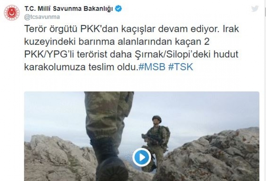 Daha iki terrorçu İraqdan keçərək Türkiyəyə təslim olub