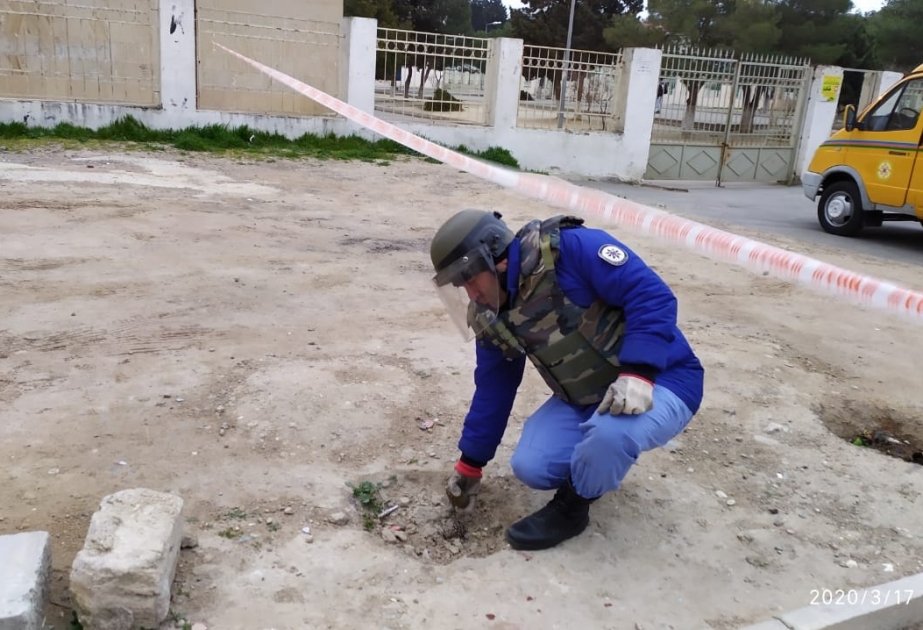 Xətai rayonunda əl qumbarası aşkarlanıb