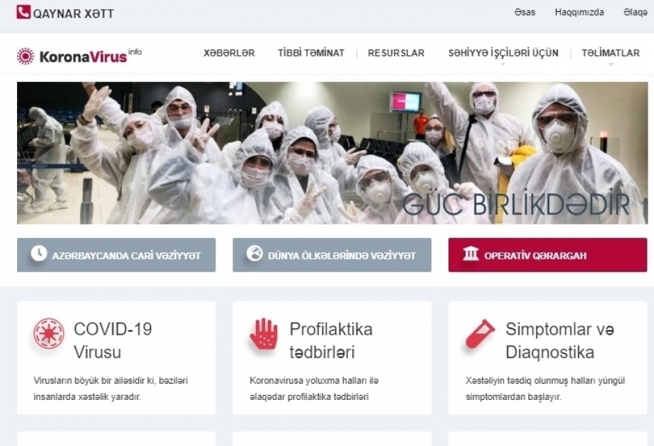 In Aserbaidschan neues Informationsportal www.koronavirusinfo.az aufgebaut