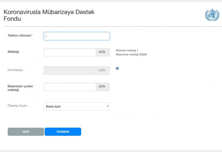 Koronavirusla Mübarizəyə Dəstək Fonduna ianələrin köçürülməsi asanlaşdırılıb