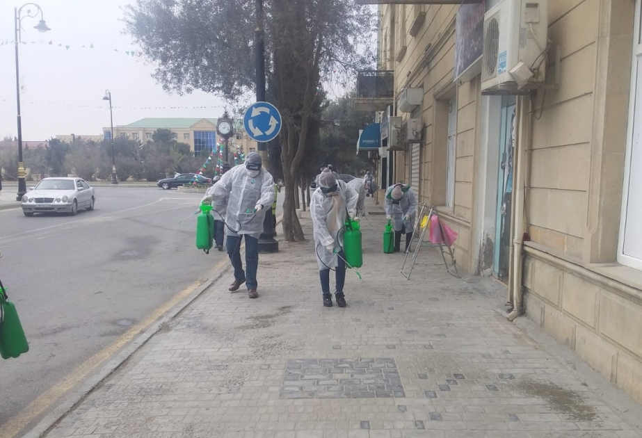Qaradağ rayonunda koronavirus infeksiyasına qarşı dezinfeksiya işləri davam etdirilir