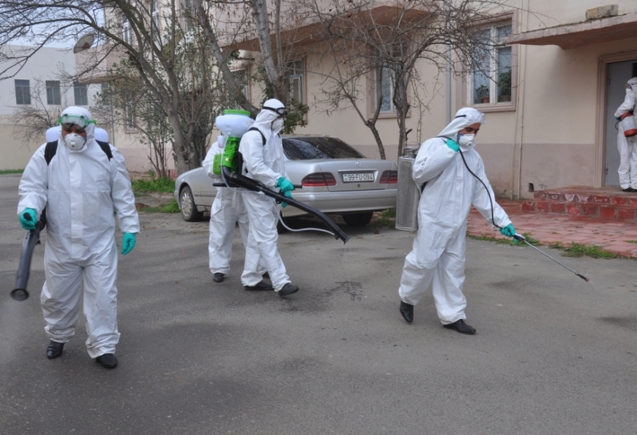 Biləsuvarda koronavirus infeksiyasına qarşı dezinfeksiya işləri aparılır