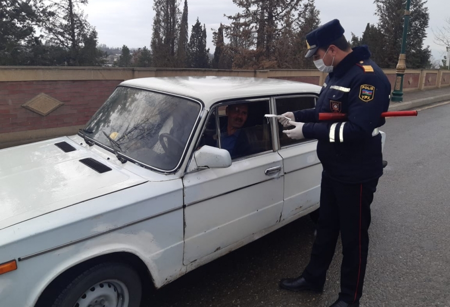 Tərtərdə yol polisi tərəfindən koronovirusla mübarizə ilə əlaqədar aksiya keçirilib
