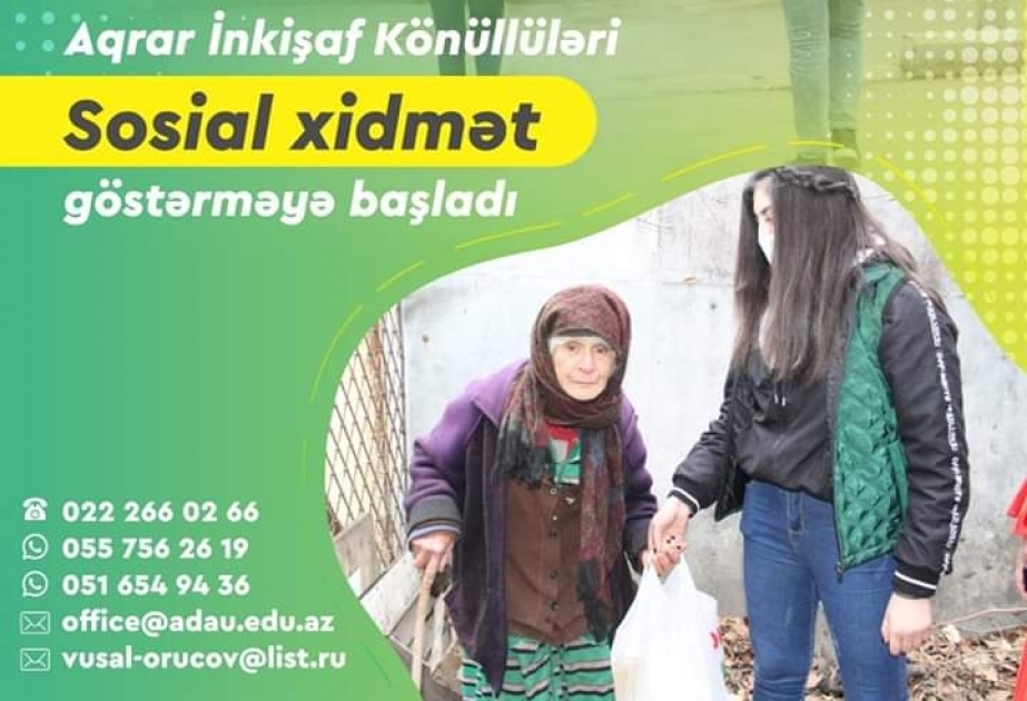 ADAU-nun Aqrar inkişaf könüllüləri 65 yaşdan yuxarı tənha insanlara xidmətə start verib