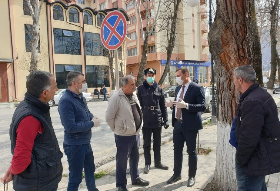 Karantin rejiminin tələblərinin icrasına nəzarət məqsədilə Şəkidə maarifləndirmə işləri həyata keçirilir