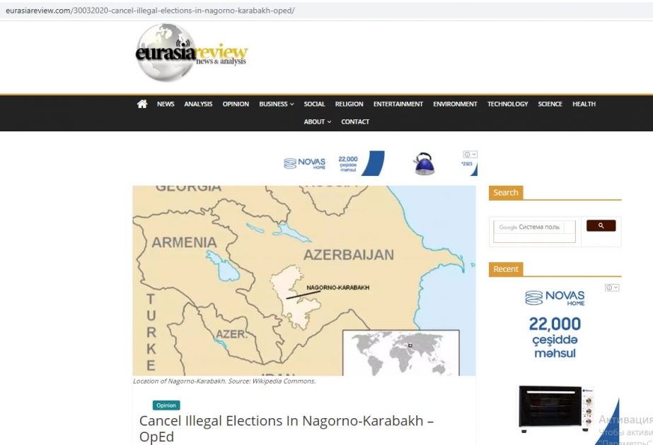 İndoneziyalı jurnalist Dağlıq Qarabağda keçirilməsi nəzərdə tutulan “seçkiləri” ləğv etməyə çağırıb