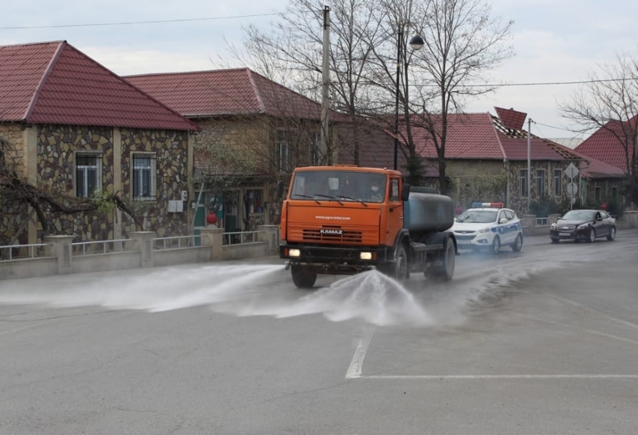 Göyçayın rayon mərkəzində, eləcə də kəndlərdə dezinfeksiya işləri aparılır