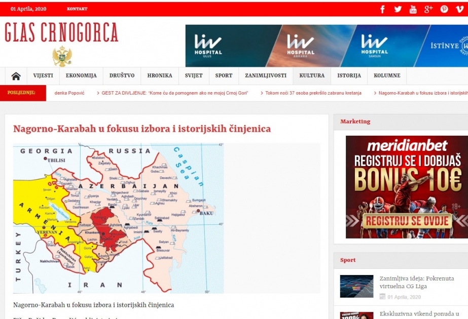 Dağlıq Qarabağda keçirilmiş qondarma “seçkilər” Monteneqro mətbuatında pislənilib