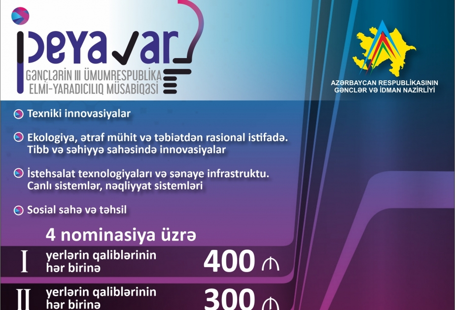 “İdeya var!” gənclərin üçüncü ümumrespublika elmi-yaradıcılıq müsabiqəsinin onlayn seçim mərhələsi keçirilir