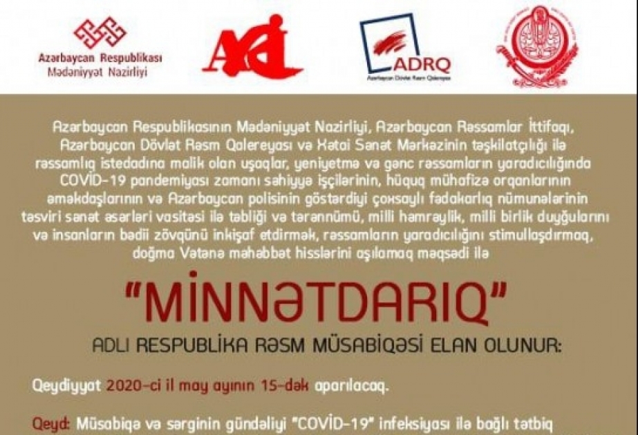 “Minnətdarıq” adlı respublika rəsm müsabiqəsi elan olunub