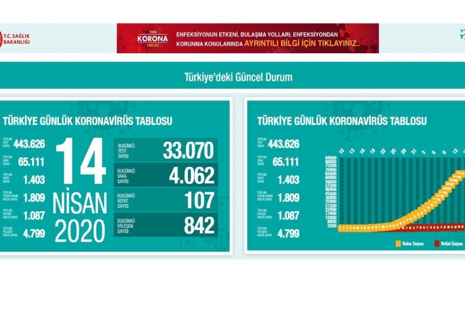 Coronavirus in der Türkei: 65.111 Coronavirus-Infizierte, 1403 Tote