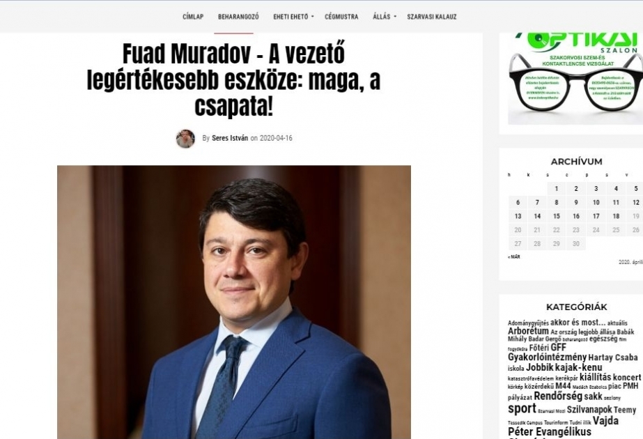 Macarıstan nəşri Azərbaycanın Diasporla İş üzrə Dövlət Komitəsindən yazır