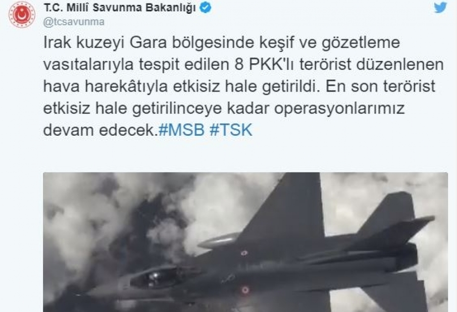 İraqın şimalında 8 terrorçu məhv edilib