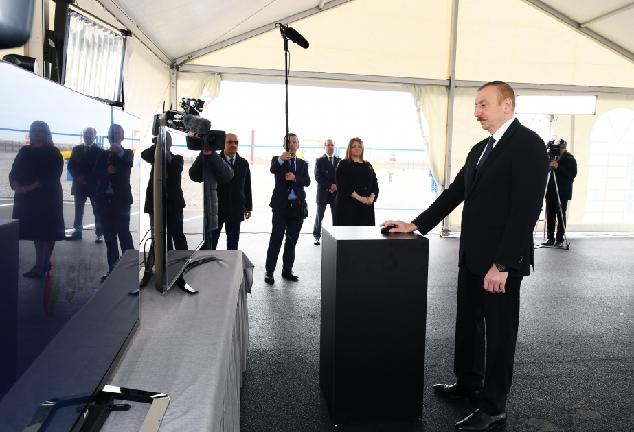 Le président Ilham Aliyev participe à l'inauguration du gazoduc construit pour approvisionner Soumgaït VIDEO