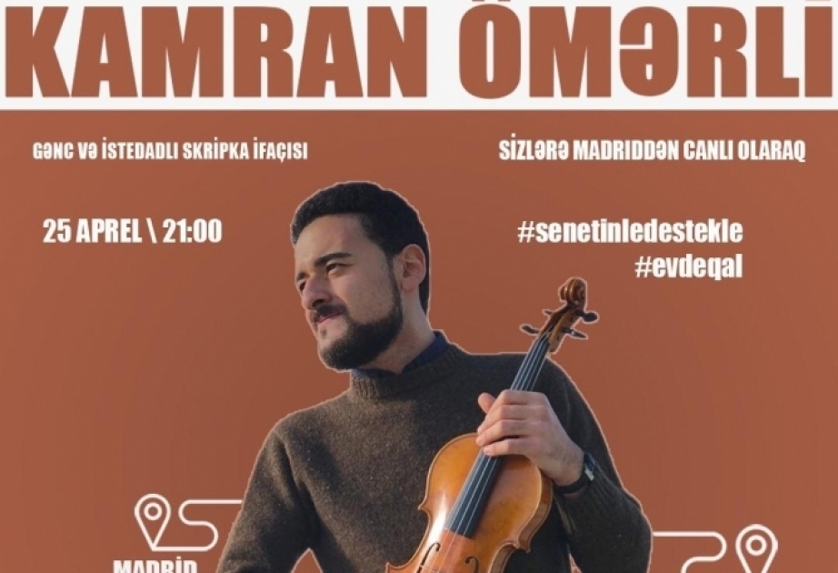 Talentoso violinista azerbaiyano dará un concierto en línea en España