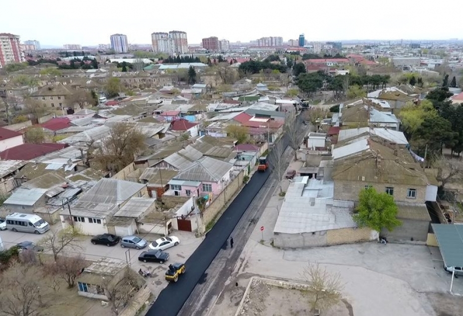 Sumqayıtda 21,4 kilometrlik küçə və yollar təmir edilir VİDEO