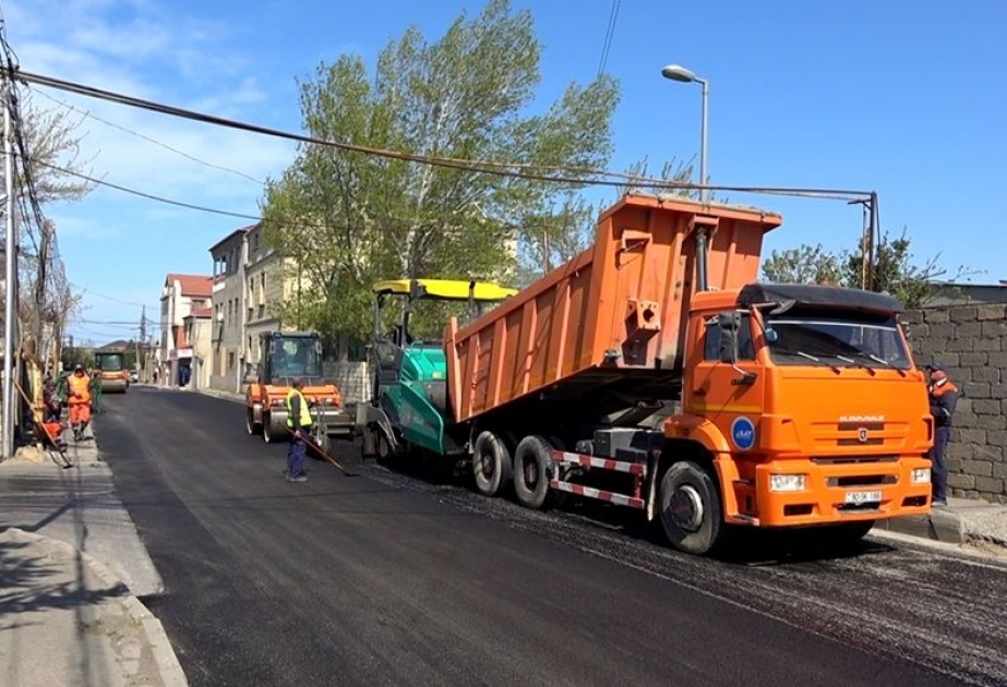 Binəqədi rayonunda 16,1 kilometr yol təmir olunur VİDEO
