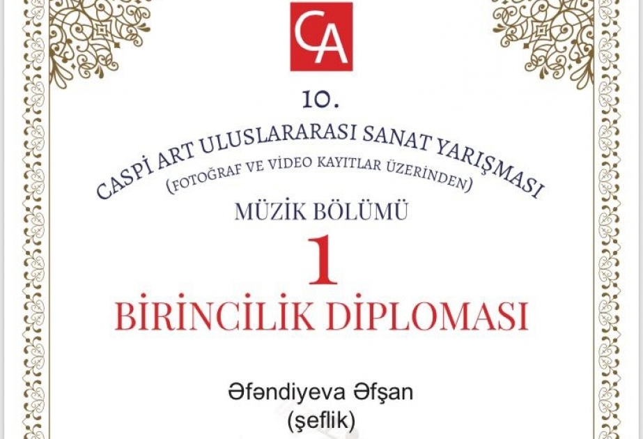 BMA-nın tələbəsi beynəlxalq müsabiqənin birincisi olub