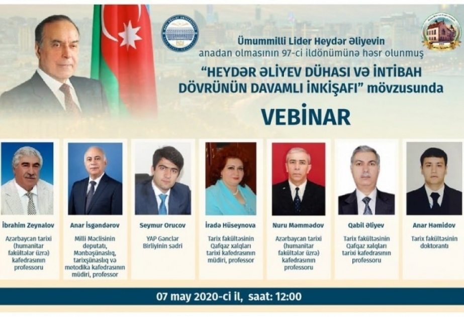 “Heydər Əliyev dühası və intibah dövrünün davamlı inkişafı” mövzusunda vebinar keçiriləcək