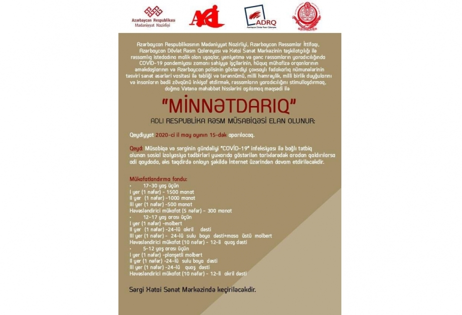“Minnətdarıq” adlı respublika rəsm müsabiqəsi davam edir