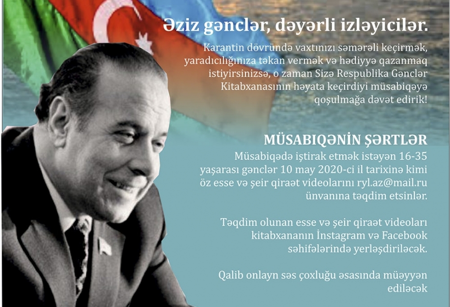 Kitabxana “Heydər Əliyev mənim qəhrəmanımdır” mövzusunda müsabiqə elan edib