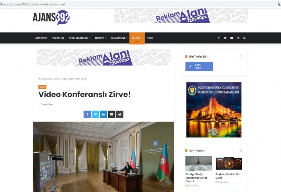 Qoşulmama Hərəkatının Zirvə görüşü Şimali Kipr KİV-lərinin də diqqət mərkəzində olub
