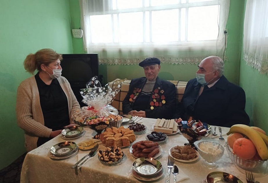Şəki Regional Mədəniyyət İdarəsinin rəhbərliyi müharibə veteranlarını ziyarət edib