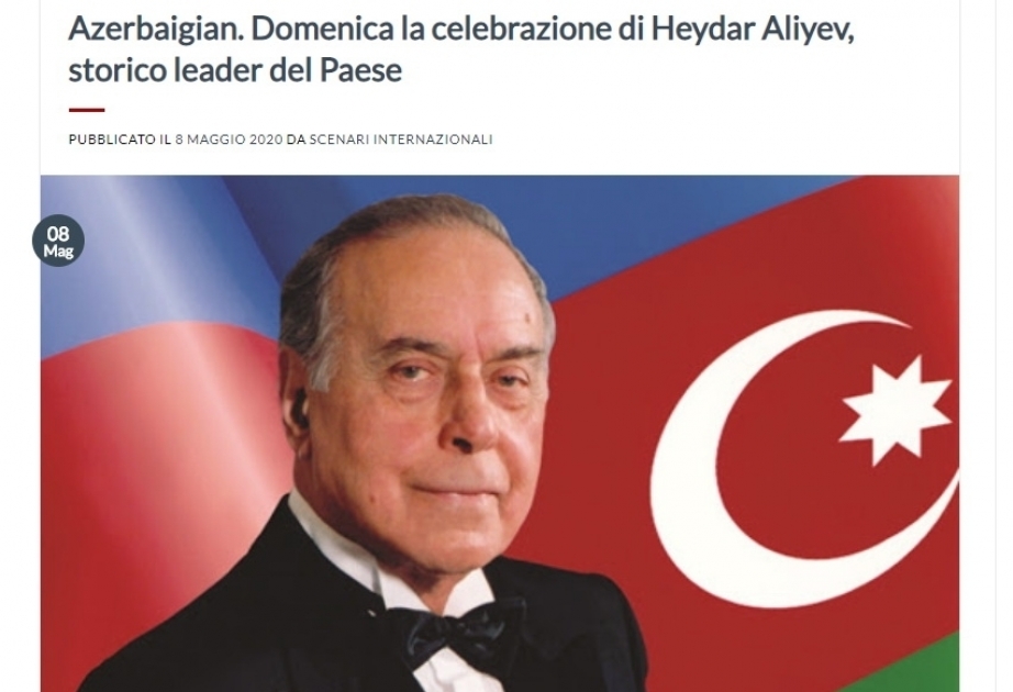 Se difundió un artículo sobre el gran líder nacional, Heydar Aliyev en una revista italiana