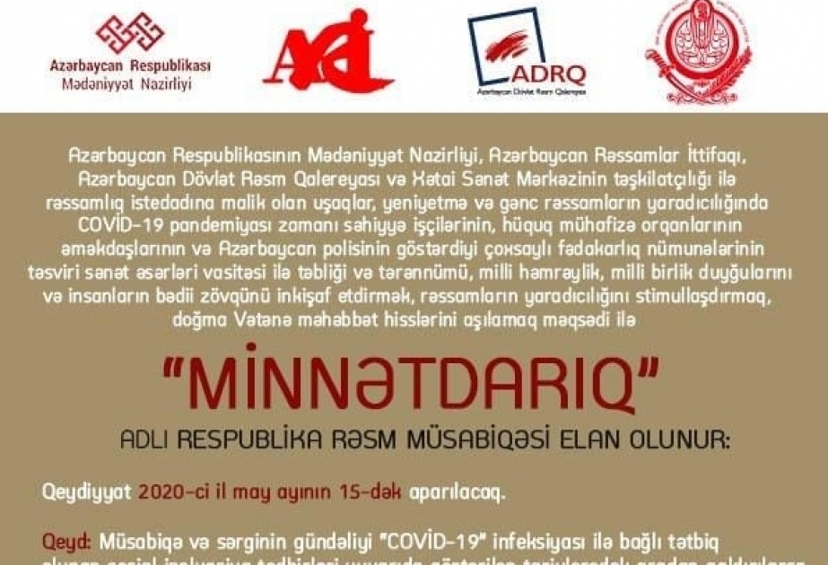 “Minnətdarıq” adlı respublika rəsm müsabiqəsində qeydiyyat iki günə yekunlaşacaq