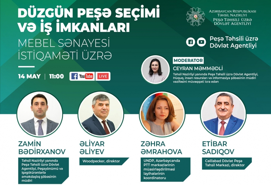 Mebel sənayesi sahəsində düzgün peşə seçimi və iş imkanları məsələsi müzakirə olunacaq
