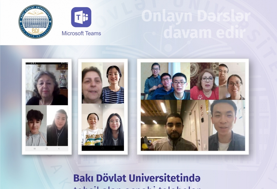 BDU-da təhsil alan əcnəbi tələbələr onlayn dərslərdə fəal iştirak edirlər