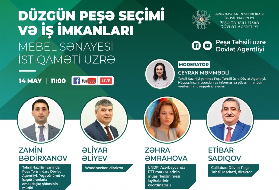 Mebel sənayesi sahəsində düzgün peşə seçimi və iş imkanları ilə bağlı vebinar təşkil olunub